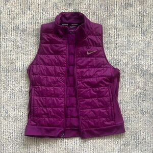 Nike Purple Quilted Vest with Stand-Up Collar